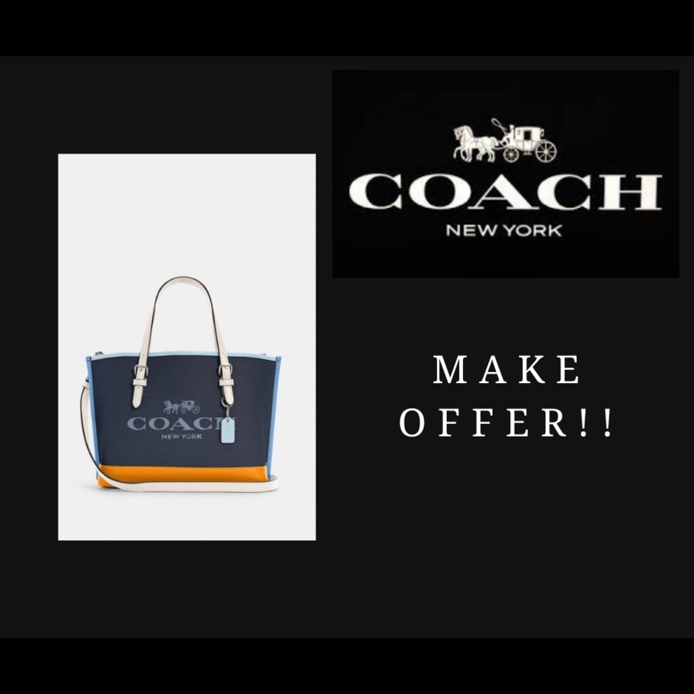 (NWT) Authentic Coach Large Size Mollie Tote In Colorblock